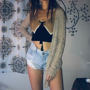 SOLD ON DEPOP | Boho Beige Knit Cardigan